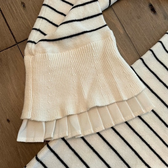 𝅺LOFT Ruffle Sleeve Striped Sweater - Picture 7 of 9